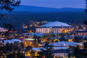 Fototapeta na wymiar Evening high angle view of the Northern Arizona University