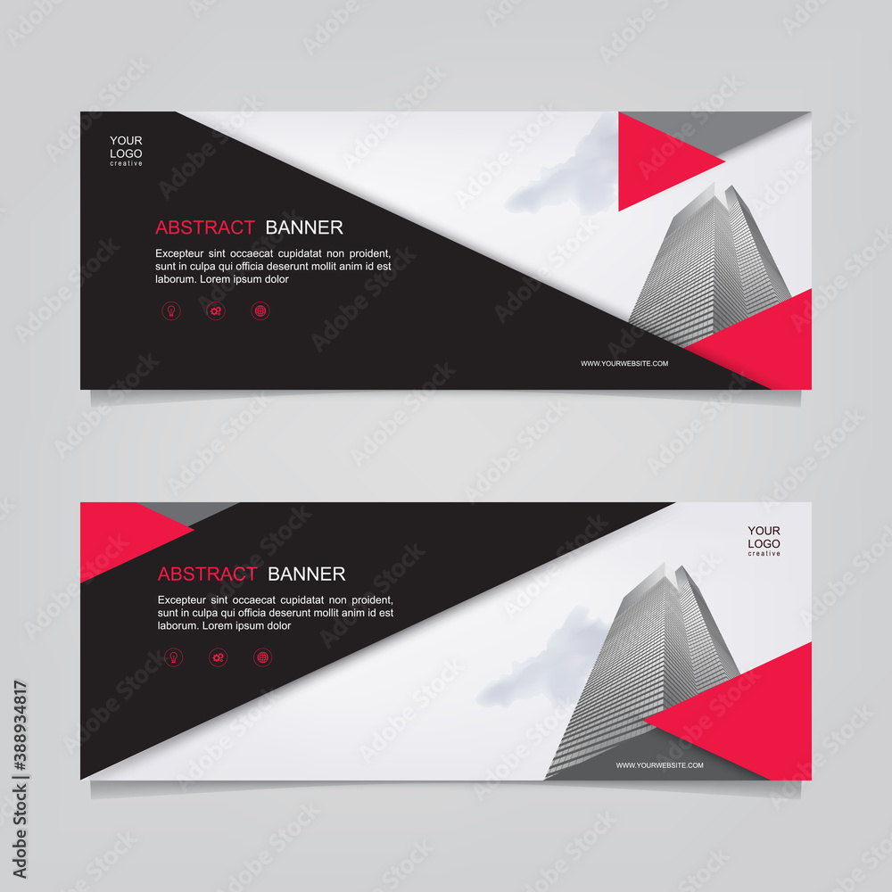 Aufkleber vector abstract header and banner background. business web design template. can use for landing page