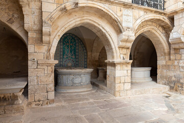 Fototapeta na wymiar The House Kiva - Armenian cemetery in the Armenian quarter of the old city in Jerusalem, Israel