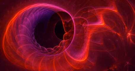 3D rendering abstract red fractal light background