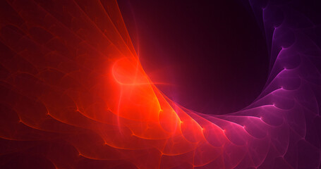 3D rendering abstract red fractal light background