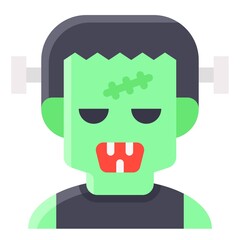 Frankenstein avatar, Halloween costume vector illustration