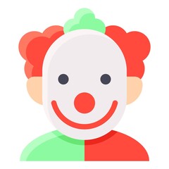 Clown avatar, Halloween costume vector icon