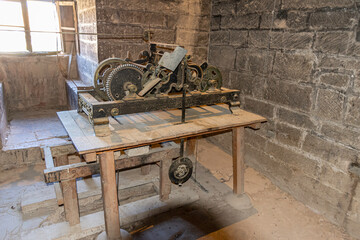mechanism of the old clock of the church steeple