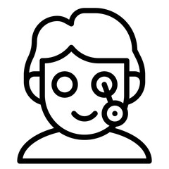 One eyed zombie avatar, Halloween costume vector icon