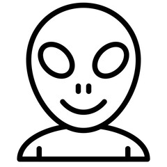 Alien avatar, Halloween costume vector icon