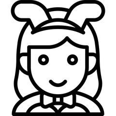 Bunny girl avatar, Halloween costume vector icon