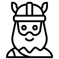 Viking avatar, Halloween costume vector icon