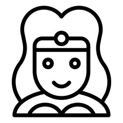 Heroine avatar, Halloween costume vector icon