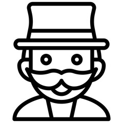 Gentleman with beard avatar, Halloween costume vector illustration