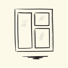 Window. Hand drawn vector illustration.