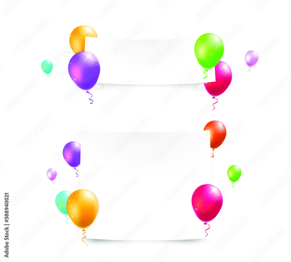 Poster set of realistic isolated colorful party elements on transparent background . isolated vector elemen