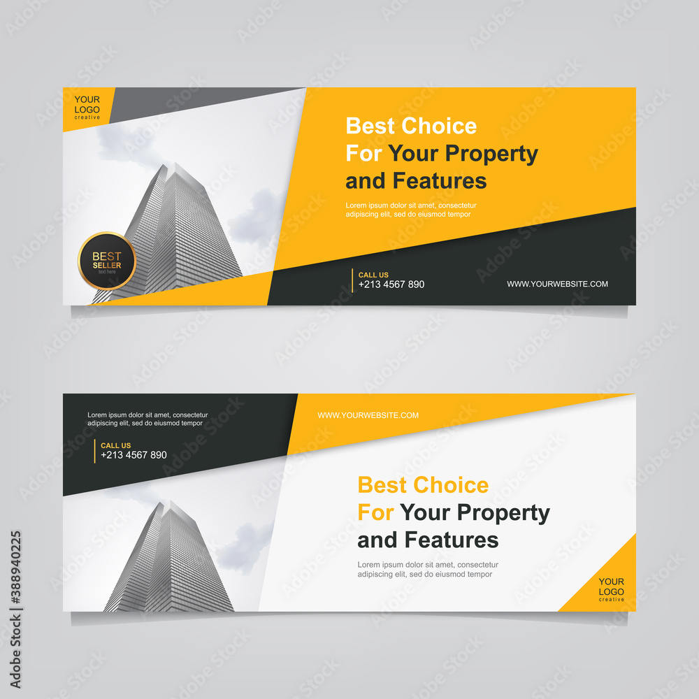 Aufkleber vector abstract header and banner background. business web design template. can use for landing page