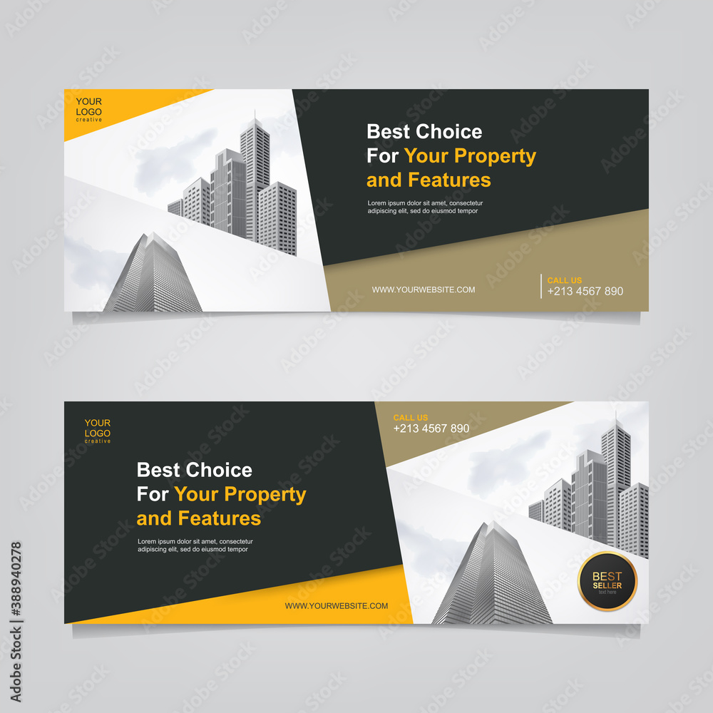 Aufkleber vector abstract header and banner background. business web design template. can use for landing page