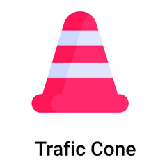 Fototapeta na wymiar traffic cone vector flat icon