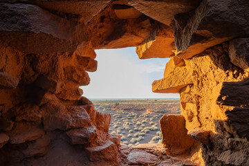 Sunset view of the Wukoki ruin near Wupatki National Monument