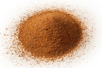  Cinnamon powder heap isolated on white background