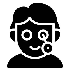 One eyed zombie avatar, Halloween costume vector icon