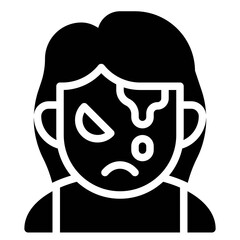 Undead woman avatar, Halloween costume vector icon