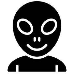 Alien avatar, Halloween costume vector icon