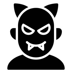 Demon avatar, Halloween costume vector illustration