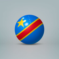 3d realistic glossy plastic ball or sphere with flag of DR Congo