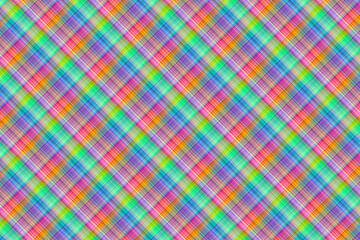 Seamless illustration of tartan plaid pattern. Checkered fabric texture print in pink, green and blue.