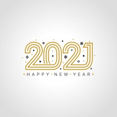 Happy New Year 2021 greeting celebration vector illustration