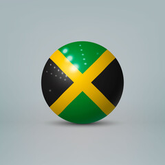 3d realistic glossy plastic ball or sphere with flag of Jamaica