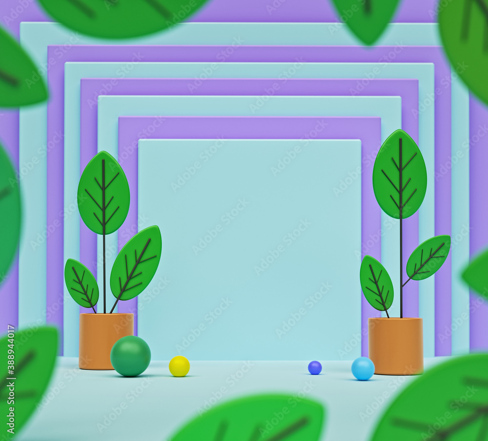 Poster 3d rendering. abstract background scene with copy space.