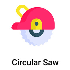 circular saw flat vector icon