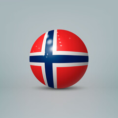 Obraz premium 3d realistic glossy plastic ball or sphere with flag of Norway