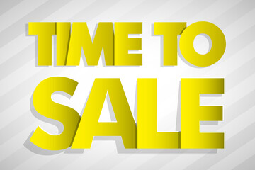 Time to sale square banner tag. Abstract rectangle background. Advertising discount poster. illustration