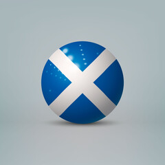 Obraz premium 3d realistic glossy plastic ball or sphere with flag of Scotland