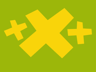 Obraz premium Cross yellow and green background