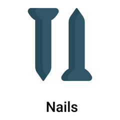 nails flat vector icon