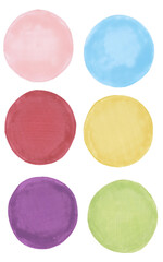 set hand drawing markers watercolor isolated element spot circle sphere sphere light saturated bright sky blue azure cerulium pink puprle violet green red yellow color