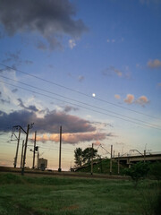 power lines at sunset