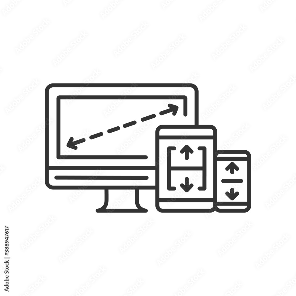 Poster responsive web design. minimalist pages layout template adaptive for all devices - computer, tablet 