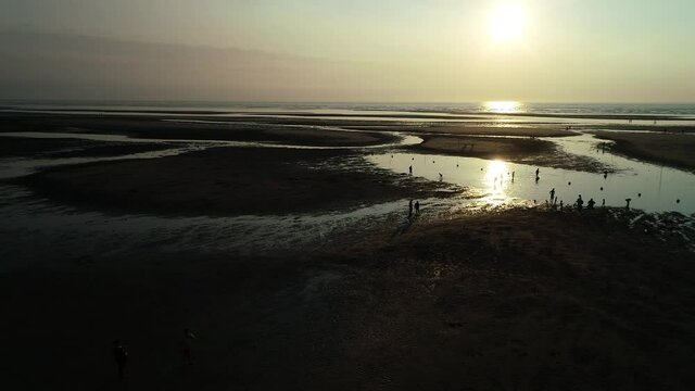 Monday, July 17 2018, Aerial View of Daan Beach sunset, Taichung, Taiwan.
