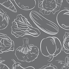 Vegetables pattern with hand drawing style