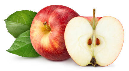 Red apple and half