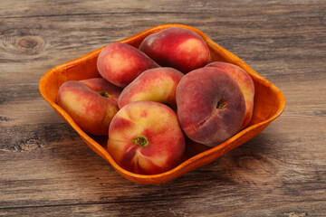 Sweet ripe tasty flat peach