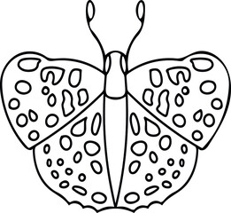 Children's butterfly coloring book. Vector Doodle illustration isolated on a white background.