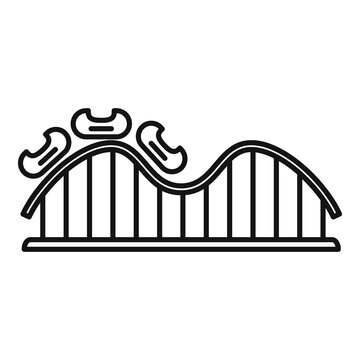 Roller coaster fun icon. Outline roller coaster fun vector icon for web design isolated on white background