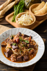 Northern Thai food (Khanom jeen nam ngeaw), local and culture food that is unique of Thailand