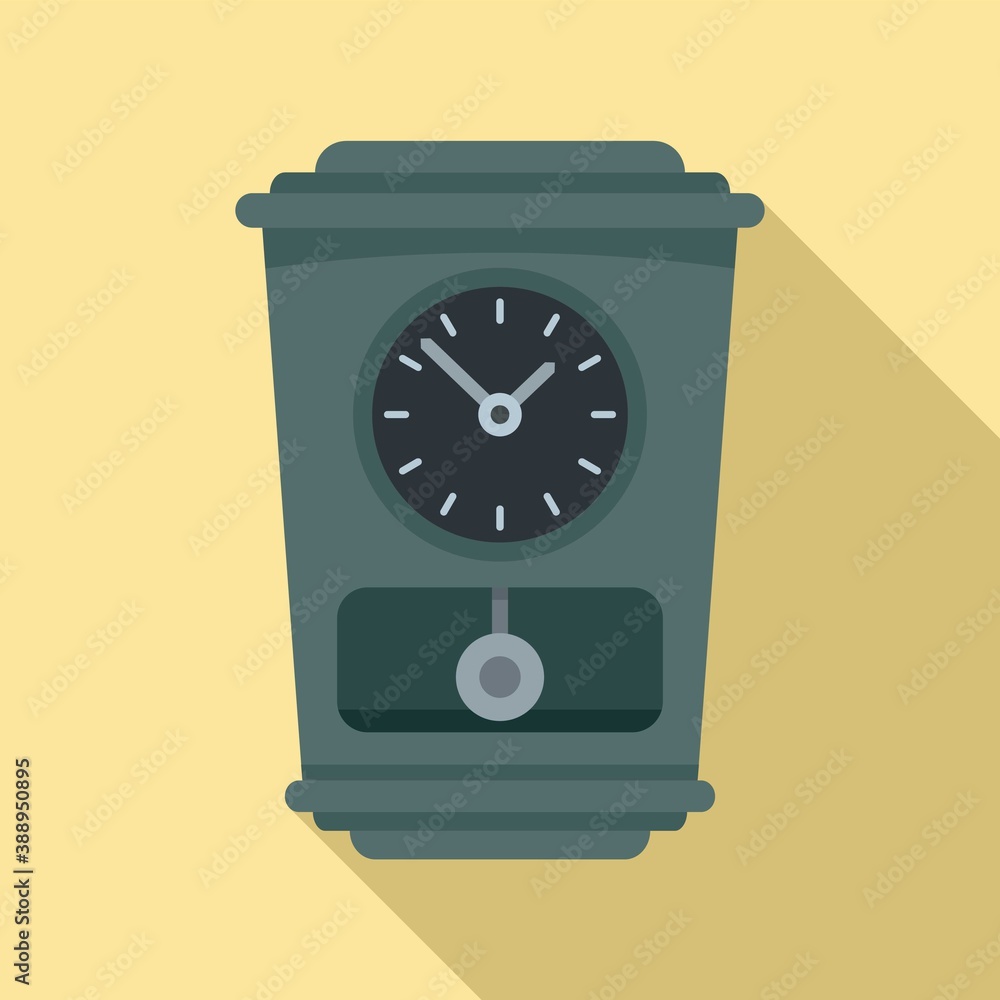 Aufkleber alarm pendulum clock icon. flat illustration of alarm pendulum clock vector icon for web design