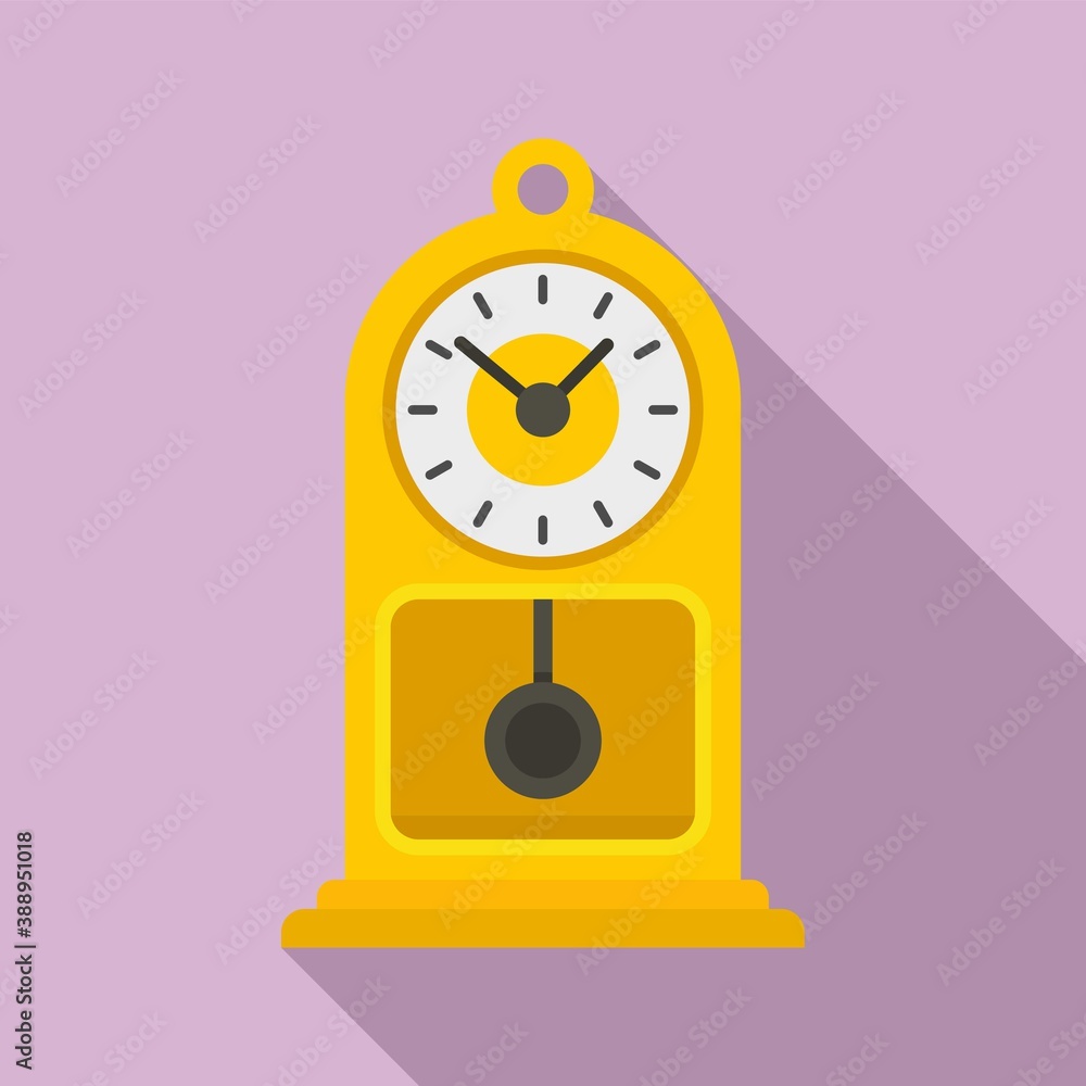 Poster chalet pendulum clock icon. flat illustration of chalet pendulum clock vector icon for web design