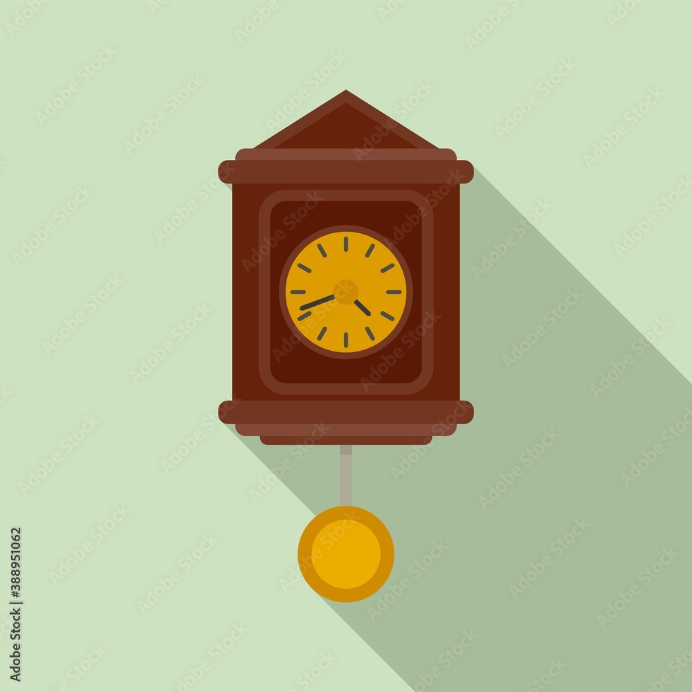 Poster hour pendulum clock icon. flat illustration of hour pendulum clock vector icon for web design