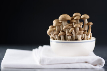 Shimeji mushroom, organic fresh vegetable food ingredient
